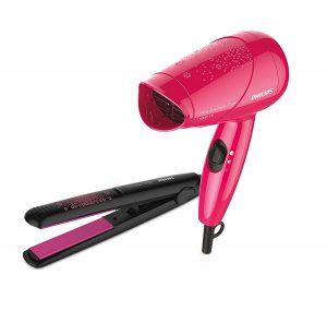 Exclusive Gift for your Sister Philips HP8643/46 Styling Kit with Straightener and Dryer (Pink or Black)