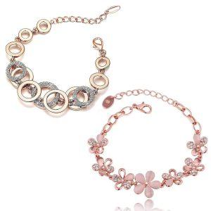 Perfect Gift for Sister - Gold Plated Charm Bracelet for Women (Rose Gold)